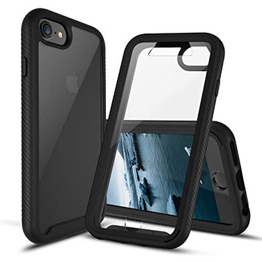 CBUS Full Body Phone Case with Builtin Screen Protector Cover Compatible with iPhone SE 3 SE 2 SE Full Body Black