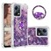 CCSmall Glitter Clear Sparkly Bling Case for Xiaomi Redmi Note 12 5G Not 4G Flowing Liquid Quicksand Cover with Diamond Ring Holder Case for Xiaomi Redmi Note 12 5G Poco X5 LSZ Purple