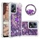 CCSmall Glitter Clear Sparkly Bling Case for Xiaomi Redmi Note 12 5G Not 4G Flowing Liquid Quicksand Cover with Diamond Ring Holder Case for Xiaomi Redmi Note 12 5G Poco X5 LSZ Purple