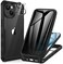 CENHUFO Privacy for iPhone 15 Case Full Body Phone Case with Builtin 9H Tempered Glass Privacy Screen Protector and Camera Lens Protector Anti Peep Spy Shockproof Bumper Clear Cover Black