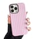 CHEDEMK Compatible with iPhone 16 Pro Case Cute Fashion Aesthetic Striped Pattern Cover for Women Shockproof Soft TPU and Hard PC Protective Phone Case for iPhone 16 Pro 63 Pink