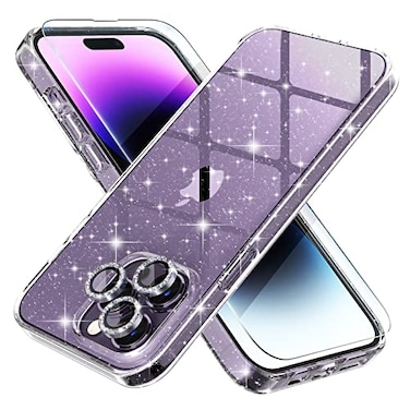 Choiche Compatible for iPhone 14 Pro Max Case Women Phone Case Cute Bling Sparkly Military Grade Protection 3 Diamond Camera Lens Covers 2 Tempered Glass Protectors 67 inch Glitter Clear