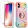 Cookiver for iPhone XiPhone Xs Case 58 Inch with Ring Stand with 2 Pack Glass Screen ProtectorHeavyDuty Shockproof Rugged Military Grade Cover with Magnetic Car Mount Rainbow Pink