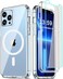 COOLQO Magnetic for iPhone 13 Pro Max Case with Screen Protectors Compatible with MagSafe Military Grade Drop Protection Dual Layer Design Heavy Duty Protective Shockproof Phone Case Clear