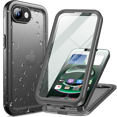Cozycase TOP Military Protective IP68 Waterproof Case for iPhone 16eiPhone 17e Heavy Duty 360 Shockproof Full Body with Screen Camera Protector Double Dustproof Hard Tough Front Back Cover Black