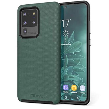 Crave for Samsung Galaxy S20 Ultra Case Shockproof Protection Dual Layer Case for Samsung Galaxy S20 Ultra 5G 69 inch Forest Green