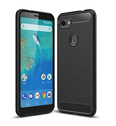CruzerLite Case Compatible with Google Pixel 3a XL Carbon Fiber Leather Texture Design Shock Absorption Case Black
