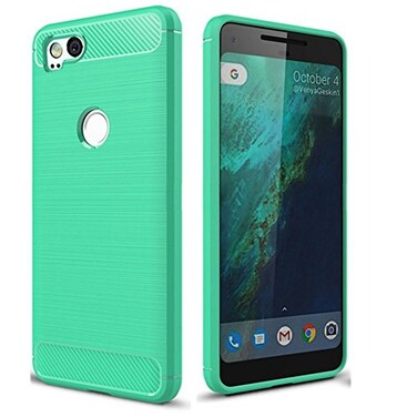 CruzerLite Slim Carbon Fiber Shock Absorption Case Compatible with Google Pixel 2 XL 2017 Teal