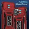 DEERLAMN Case for iPhone 13 Pro Max with Slide Camera CoverScreen Protector1 PackRotated Ring Kickstand Military Grade Shockproof Protective Cover 67 InchRed