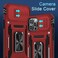 DEERLAMN Case for iPhone 13 Pro Max with Slide Camera CoverScreen Protector1 PackRotated Ring Kickstand Military Grade Shockproof Protective Cover 67 InchRed