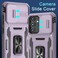 DEERLAMN Case for Samsung Galaxy S25 62Inch with Slide Camera CoverScreen Protector 1 Pack Rotated Ring Kickstand Military Grade Shockproof Protective CoverDeep Purple