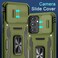 DEERLAMN Case for Samsung Galaxy S25 62Inch with Slide Camera CoverScreen Protector 1 Pack Rotated Ring Kickstand Military Grade Shockproof Protective CoverOlive Green