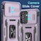 DEERLAMN Case for Samsung Galaxy S25 PlusS24 Plus 67Inch with Slide Camera CoverScreen Protector1 Pack Rotated Ring Kickstand Military Grade Shockproof Protective CoverDeep Purple