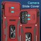 DEERLAMN Case for Samsung Galaxy S25 PlusS24 Plus 67Inch with Slide Camera CoverScreen Protector1 Pack Rotated Ring Kickstand Military Grade Shockproof Protective CoverRed