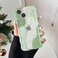 DEFBSC for iPhone 13 Case Cute Clear Wavy Art Design Aesthetic Pattern Phone Case for Women Girls Wave Frame Durable Protective Cover Full Camera Protection Bumper for iPhone 13 Green