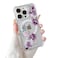 DEFBSC Magnetic Case for iPhone 14 Pro Max Work with Magsafe Clear Floral Flower Pattern Print Design Flexible Acrylic Shockproof Cover for Women GirlsFlower Protective Phone CasePurple Peony