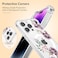 DEFBSC Magnetic Case for iPhone 14 Pro Max Work with Magsafe Clear Floral Flower Pattern Print Design Flexible Acrylic Shockproof Cover for Women GirlsFlower Protective Phone CasePurple Peony