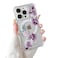 DEFBSC Magnetic Case for iPhone 14 Pro Max Work with Magsafe Clear Floral Flower Pattern Print Design Flexible Acrylic Shockproof Cover for Women GirlsFlower Protective Phone CasePurple Peony