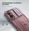 Dexnor for Samsung Galaxy S25 Edge Case with Upgraded Slide Camera Cover 2 Front Frames Builtin Screen Protector Kickstand HeavyDuty Rugged Case FullBody Bumper Protective CoverPeony Pink
