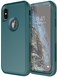 Diverbox for iPhone X CaseiPhone Xs Case Shockproof Dropproof Tempered Glass Screen Protector Heavy Duty Protection Phone Case Cover for Apple iPhone XXS Dark Green