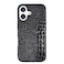 DMaos Compatible with iPhone 16 Pro Max Case for Women Crocodile Synthetic Patent Leather Cover Classic Fashion for iPhone16 Pro Max 2024 69 Inch Black