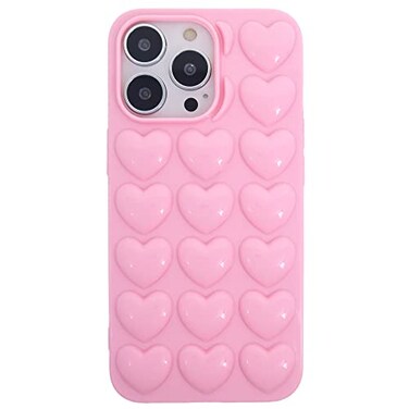 DMaos for iPhone 13 Pro Max Case for Women 3D Pop Bubble Heart Gel Cover Cute Girly for iPhone13 Pro Max 67 inch Baby Pink
