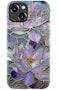 DorisMax for iPhone 15 Plus Case Wireless Charging Compatible DualLayer Hard Shell Silicone Cover Shockproof Protective Phone Case with Stylish Designs for Women Abstract Lotus
