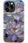 DorisMax for iPhone 15 Pro Case Wireless Charging Compatible DualLayer Hard Shell Silicone Cover Shockproof Protective Phone Case with Stylish Designs for Women Abstract Lotus