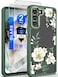 Dretal for Samsung S21 5G Case Floral S21 Plus Military Grade Drop Tested Hard Back Soft Edge Slim Flower Women Girls Protective Cover Screen Protector for Galaxy S21Green