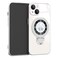 EiYioun Plated Case for iPhone 13 Mini with Metal Ring Holder Stand Compatible with MagSafe Shockproof NonSlip Slim Fit Protective Phone Bumper Cover for iPhone 13 Mini Silver