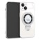 EiYioun Plated Case for iPhone 13 Mini with Metal Ring Holder Stand Compatible with MagSafe Shockproof NonSlip Slim Fit Protective Phone Bumper Cover for iPhone 13 Mini Silver