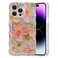 EYZUTAK Case for iPhone 13 Pro Max Colorful Retro Oil Painting Printed Flower Laser Glossy Pattern Cute Curly Wave Edge Exquisite Phone Cover Stylish Durable TPU Protective Case for Girls WomenGreen