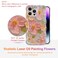 EYZUTAK Case for iPhone 13 Pro Max Colorful Retro Oil Painting Printed Flower Laser Glossy Pattern Cute Curly Wave Edge Exquisite Phone Cover Stylish Durable TPU Protective Case for Girls WomenGreen