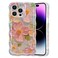 EYZUTAK Case for iPhone 13 Pro Max Colorful Retro Oil Painting Printed Flower Laser Glossy Pattern Cute Curly Wave Edge Exquisite Phone Cover Stylish Durable TPU Protective Case for Girls WomenGreen