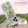 EYZUTAK Case for iPhone 14 Pro Colorful Retro Oil Painting Flower Leaf Laser Glossy Pattern Cute Curly Wave Edge Exquisite Phone Cover Stylish Durable TPU Protective Case for Girls Women Blue Green