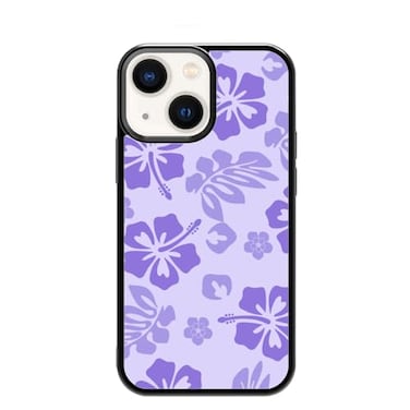 FANXI Purple Hibiscus Phone Case Compatible with iPhone 13 Mini 54 Inch Shockproof Protective TPU Cute Flower Printed Phone Case Designed for iPhone 13 Mini Case for Men Girls Women