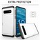 Fastsun Galaxy S10 Plus Case UltraThin Shockproof Hard Back Silicone Dual Layer Protective Credit Card Holder ID Cards Slot Scratchproof Cover Case Compatible with Samsung Galaxy S10 Plus White