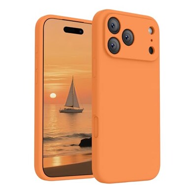 FireNova Magnetic for iPhone 17 Pro Max Case Compatible with MagSafe Integrated Silicone Camera Control Button Camera Protection AntiScratch Microfiber Lining Phone Case 69 Orange