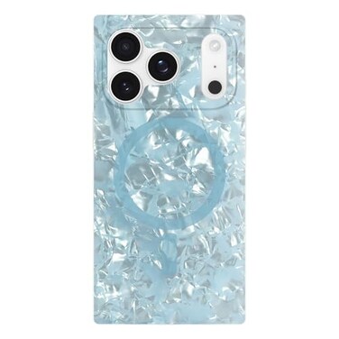 FLAUNT Flaunt Official Square Protective Case Compatible with iPhone 17 Pro Compatible with MagSafe Wireless Charging DropTested Shockproof ICY Blue Pearl