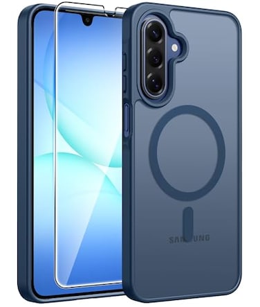 FNTCASE for Galaxy A17A16 5G Phone Case for Samsung A17 Cases Compatible with Magsafe Screen Protector Matte Translucent Military Grade Protection for Samsung A 17 A 16 4G Cover Blue