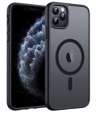 FNTCASE for iPhone 11 Pro Case Compatible with Magsafe Translucent Matte Magnetic Phone Cover Military Grade Drop Protection Shockproof Protective for iPhone 11Pro 2019 Cases Black