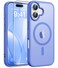 FNTCASE for iPhone 16 Case Compatible with Magsafe Translucent Matte Cases with Screen Protector Military Grade Shockproof Protective Phone Cover Ultramarine