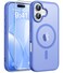 FNTCASE for iPhone 16 Case Compatible with Magsafe Translucent Matte Cases with Screen Protector Military Grade Shockproof Protective Phone Cover Ultramarine