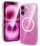 FNTCASE for iPhone 16 Plus Case Clear Magnetic Phone Cases Compatible with Magsafe Slim Anti Yellowing Military Grade Drop Rugged Protective Transparent Cell Phone Cover BGlitter Magnetic