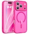 FNTCASE for iPhone 17 Pro Max Case Compatible with Magsafe Translucent Matte Cases with Full Camera Protection Screen Protector Military Grade Shockproof Protective Phone Cover Hot Pink