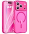 FNTCASE for iPhone 17 Pro Max Case Compatible with Magsafe Translucent Matte Cases with Full Camera Protection Screen Protector Military Grade Shockproof Protective Phone Cover Hot Pink
