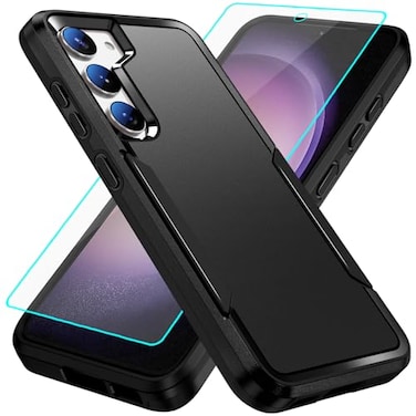 IXJYLCPC for Galaxy S23 Case with Screen Protection Heavy Duty Protective Shockproof and Scratch Proof Cell Phone case for Samsung Galaxy S23Black
