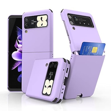 VVUPIC for Galaxy Z Flip 3 Case Cover Card Slot Slim Hard Rugged TPU Edge Protective Case Z POP