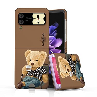 VVUPIC for Galaxy Z Flip 3 Case Cover Clear Card Slot Slim Hard Rugged TPU Edge Protective Case Z POP