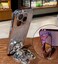 Aulzaju for iPhone 16 Pro Max Case for Women Girls Cute Hidden Rabbit Mirror KickstandLuxury Plating Soft TPU with Bling Gradient LayerGlitter Girly Phone Case for iPhone 16 Promax Purple